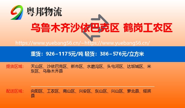 沙依巴克区到工农区物流专线