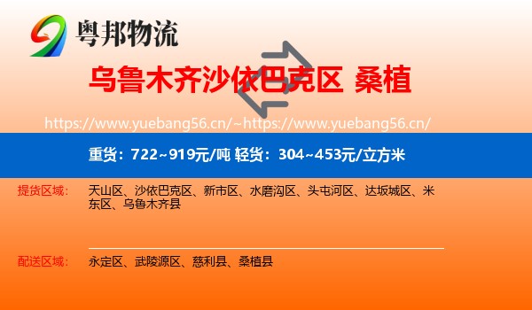 乌鲁木齐沙依巴克区到桑植县物流