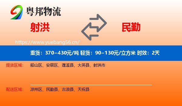 射洪到民勤县物流专线名片