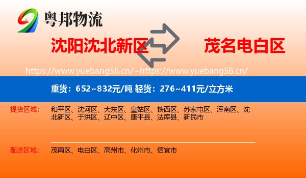 沈阳沈北新区到电白区物流