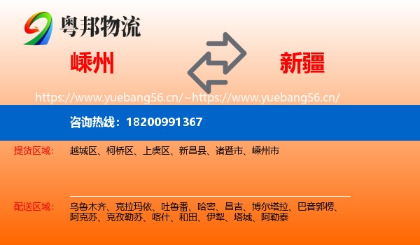 嵊州到新疆物流