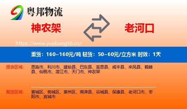神农架到老河口市物流专线名片