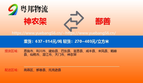 神农架到鄯善县物流