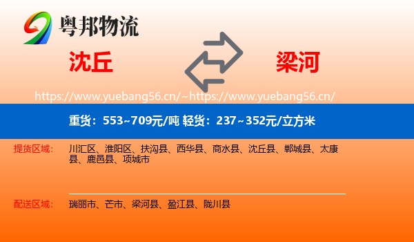 沈丘到梁河县物流