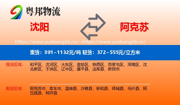 沈阳到阿克苏物流