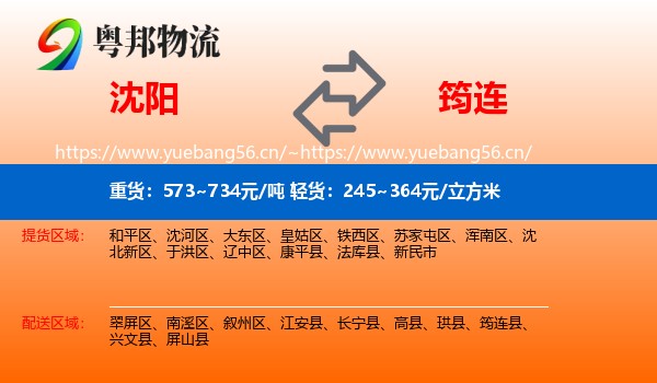 沈阳到筠连县物流