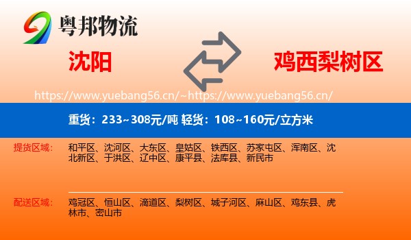沈阳到梨树区物流
