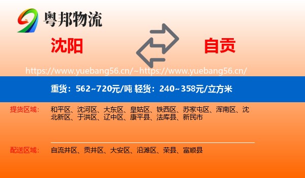 沈阳到自贡物流