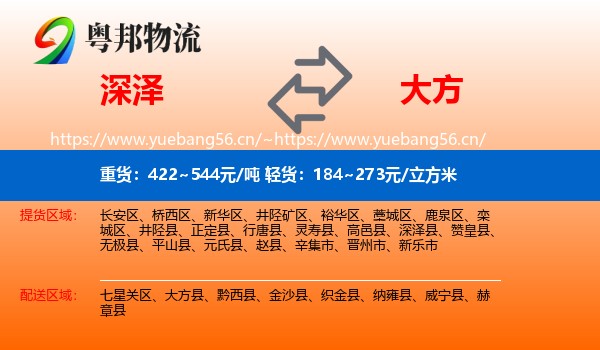 深泽到大方县物流