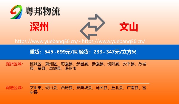 深州到文山物流