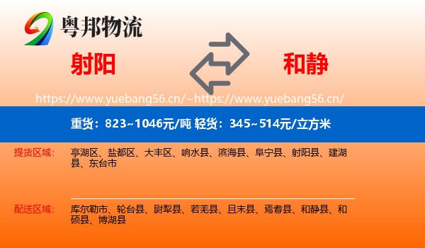 射阳到和静县物流