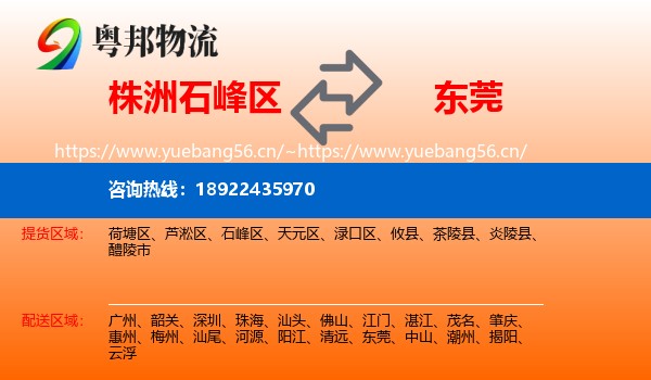 株洲石峰区到东莞物流