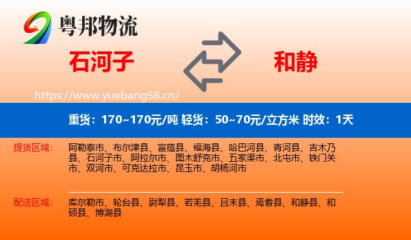 石河子到和静县物流专线名片