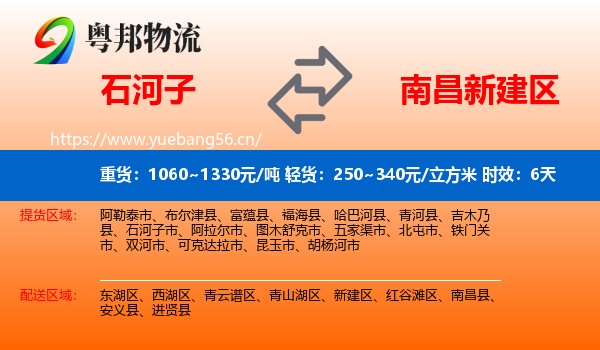 石河子到新建区物流专线名片
