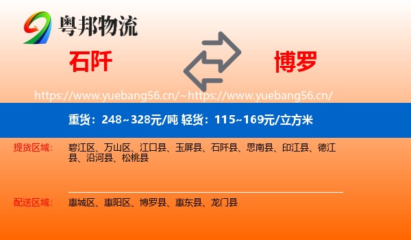 石阡到博罗县物流