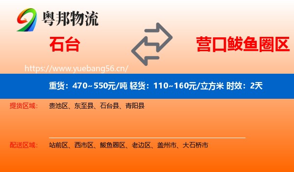 石台到鲅鱼圈区物流 石台到鲅鱼圈区物流专线名片