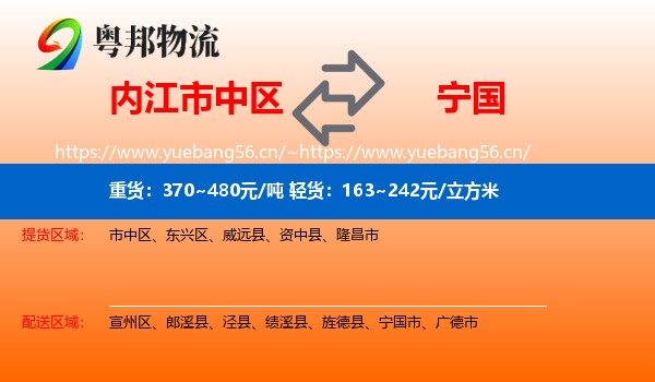 内江市中区到宁国市物流