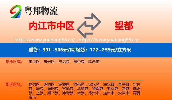 内江市中区到望都县物流