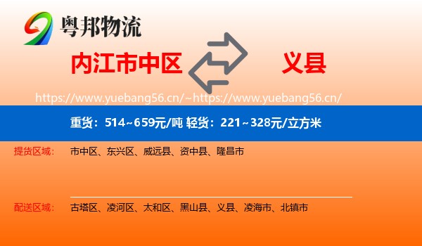 内江市中区到义县物流