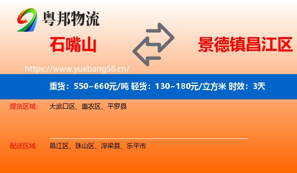 石嘴山到昌江区物流专线名片
