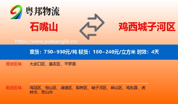 石嘴山到城子河区物流专线名片