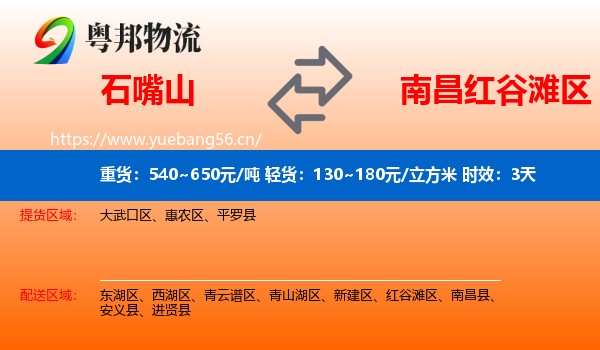 石嘴山到红谷滩区物流专线名片