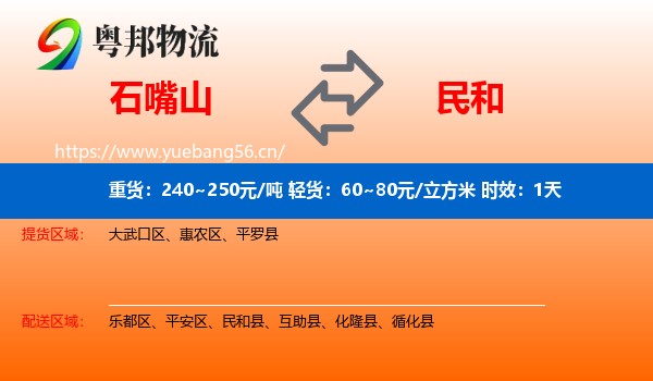 石嘴山到民和县物流专线名片