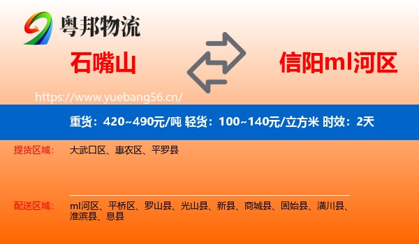 石嘴山到mI河区物流专线名片