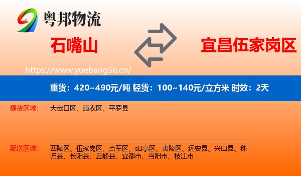 石嘴山到伍家岗区物流专线名片