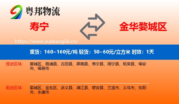 寿宁到婺城区物流专线名片