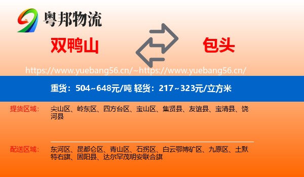双鸭山到包头物流专线