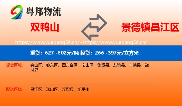 双鸭山到昌江区物流