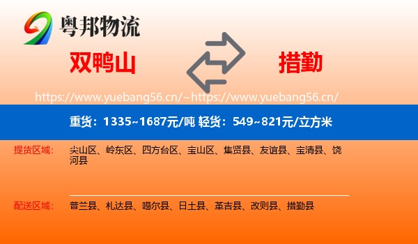 双鸭山到措勤县物流