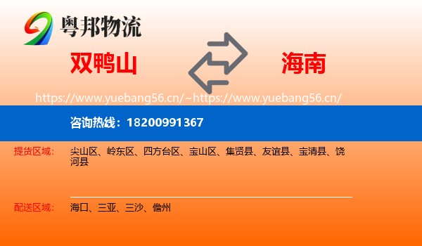 双鸭山到海南物流专线