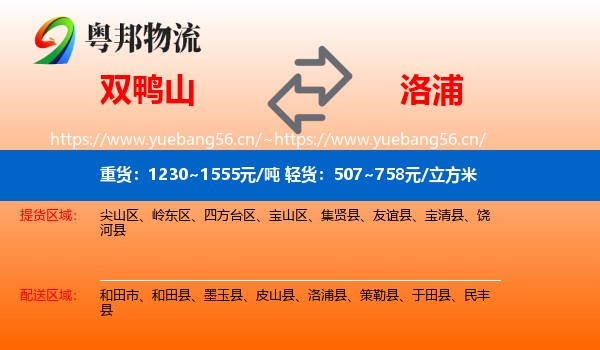 双鸭山到洛浦县物流