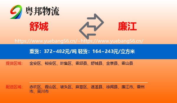 舒城到廉江市物流
