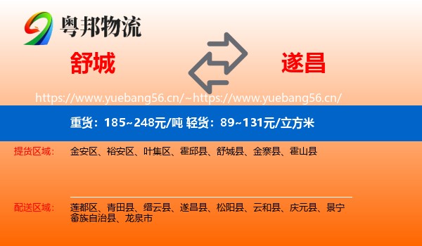 舒城到遂昌县物流