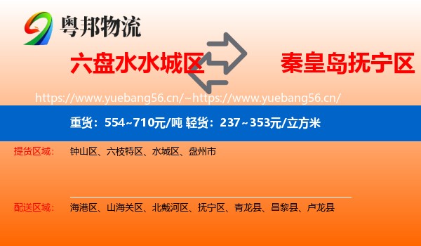六盘水水城区到抚宁区物流