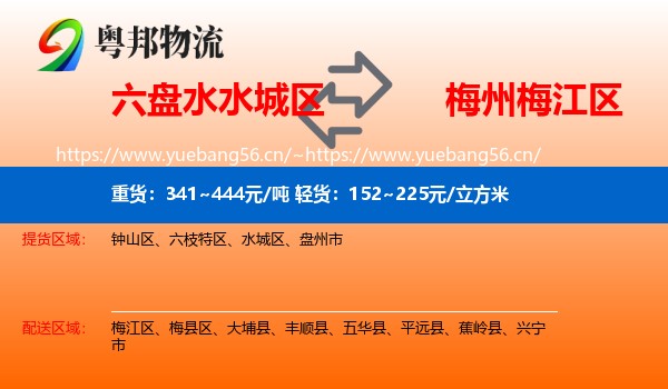 六盘水水城区到梅江区物流