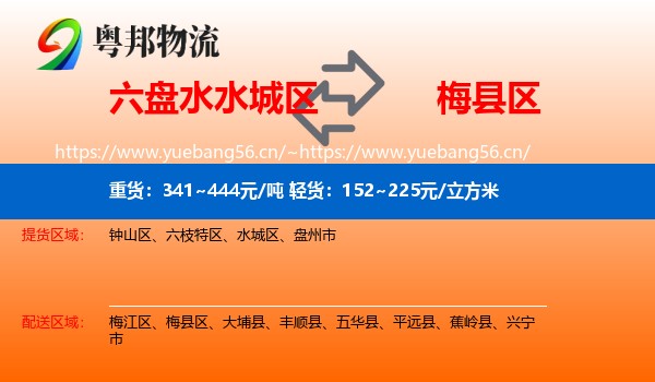 六盘水水城区到梅县区物流