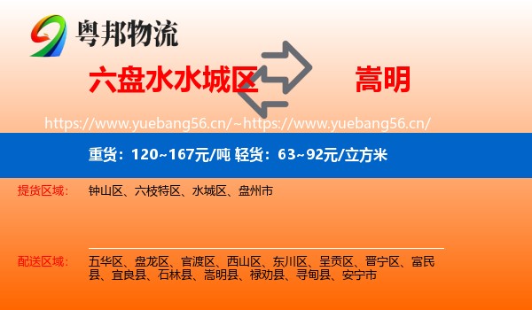 六盘水水城区到嵩明县物流