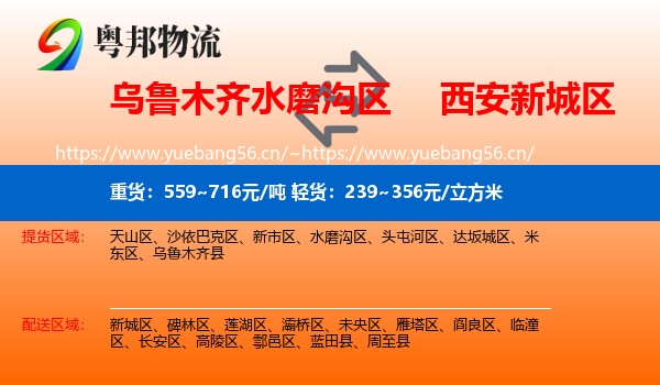 乌鲁木齐水磨沟区到新城区物流