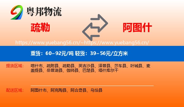 疏勒到阿图什市物流