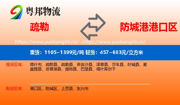 疏勒到港口区物流