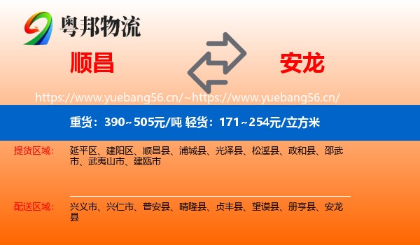 顺昌到安龙县物流