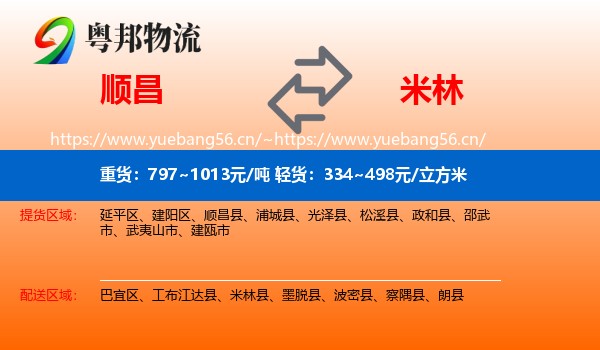 顺昌到米林县物流