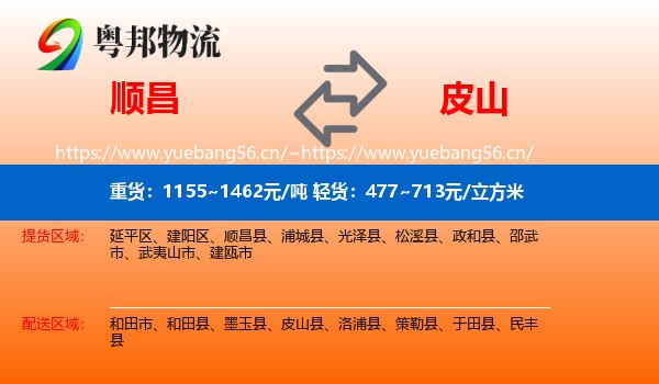 顺昌到皮山县物流