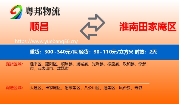 顺昌到田家庵区物流 顺昌到田家庵区物流专线名片