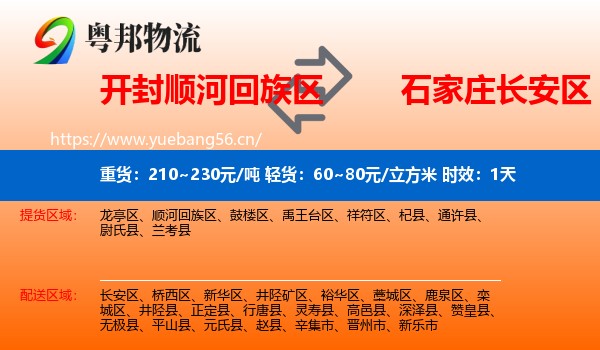 开封顺河回族区到长安区物流 开封顺河回族区到长安区物流专线名片