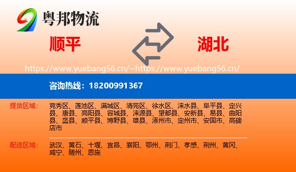 顺平县到湖北物流专线